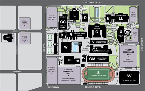 Map - Pasadena City College | Campus map, City college, Pasadena