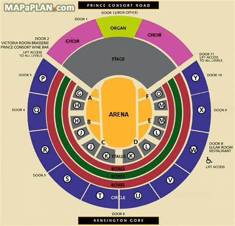 Royal Albert Hall detailed seat numbers seating plan - MapaPlan.com