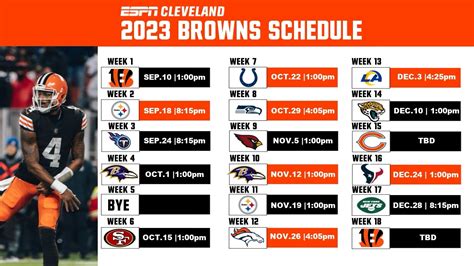 Browns open 2023 home against Cincinnati, first of three division games ...