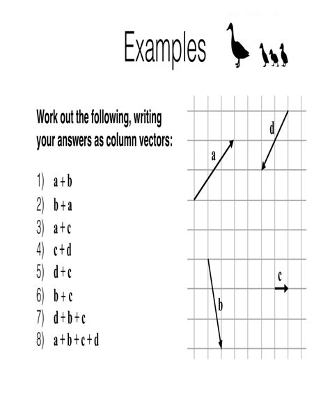 Adding Vectors Worksheets