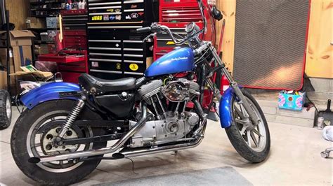 1988 Sportster 883 - 2 fires up. - YouTube