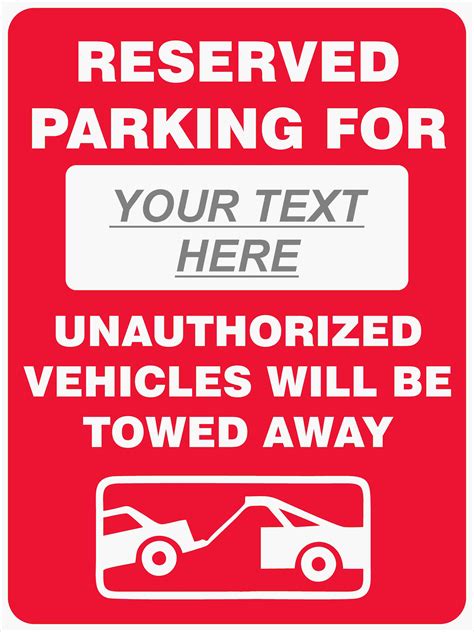 RESERVED PARKING FOR - CUSTOM | Buy Now | Discount Safety Signs Australia