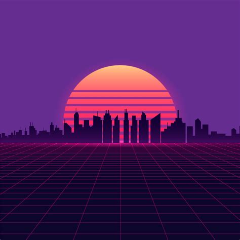 Vaporwave sunset 80s style vintage wall prints - TenStickers