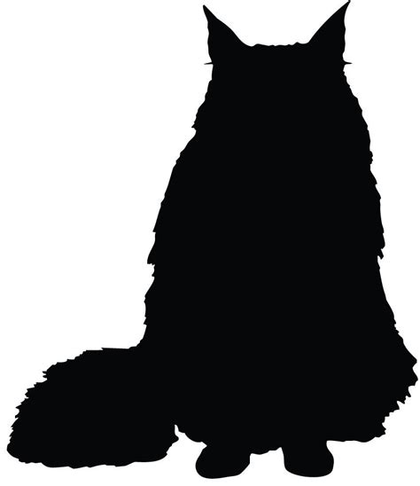 fluffy cat silhouette png - Clip Art Library