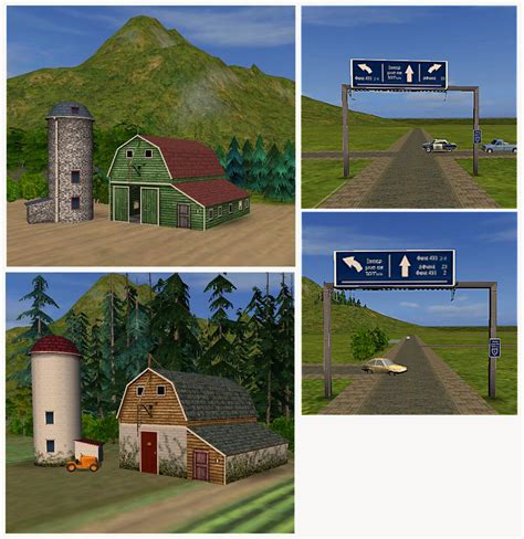 Mod The Sims - Hood deco pinewoods, buildings and signs