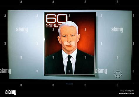 A television screenshot of Anderson Cooper, a correspondent for the CBS weekly program 60 ...