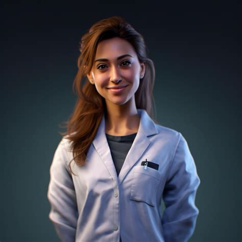 Premium AI Image | young female doctor wearing casual outfit and lab ...