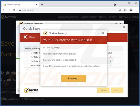 Norton Security - Your Pc Is Infected With 5 Viruses! POP-UP Scam ...