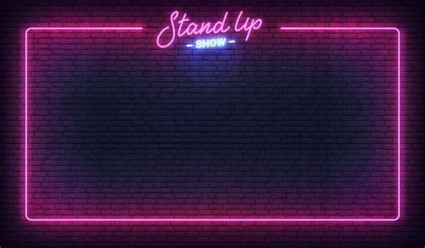 Comedy show neon signboard stand up Royalty Free Vector