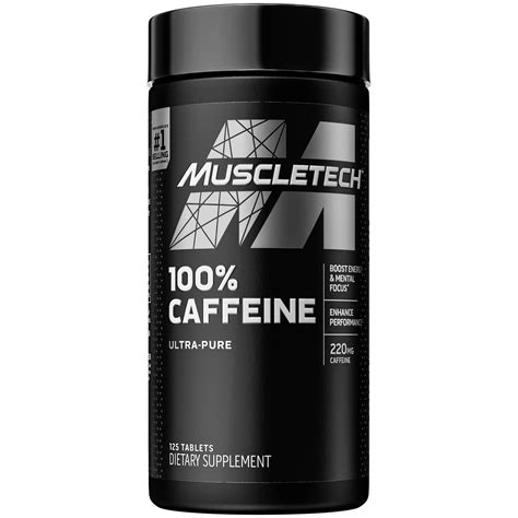 MuscleTech 100% Pure Caffeine Pills for Energy & Mental Focus ...