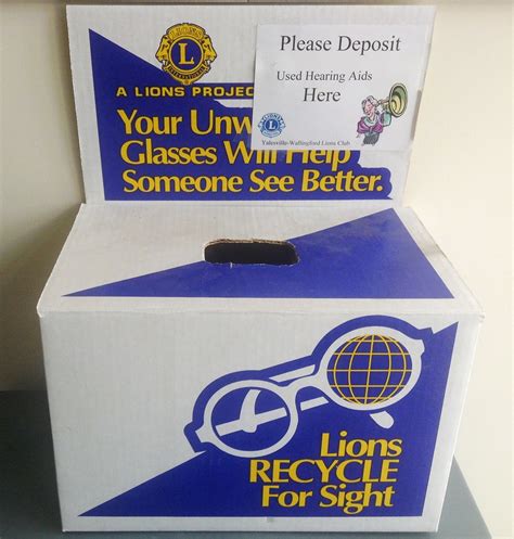 Lions Club Eyeglasses and used Hearing Aid Donation Box Pi… | Flickr