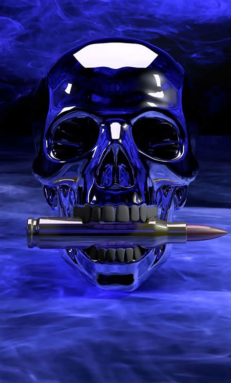 Bullet, skull, digital art, 1280x2120 wallpaper Evil Skull Tattoo, Skull Tattoos, Skull ...