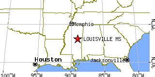 Louisville, Mississippi (MS) ~ population data, races, housing & economy