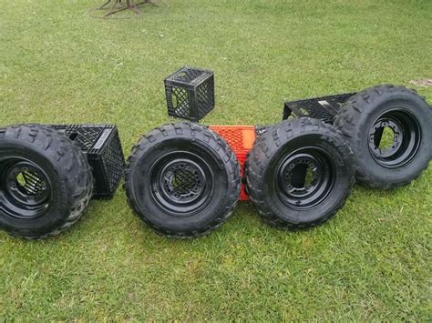 Original tires and wheels from a Polaris 570 Sportsman, used in good ...