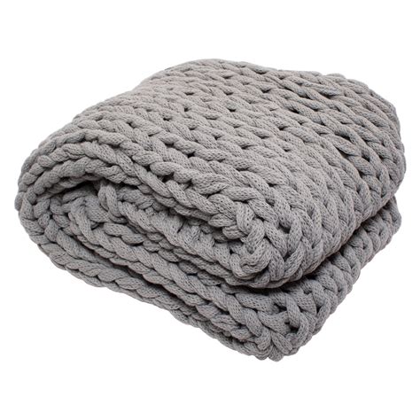 Silver One Chunky Knitted Throw Blanket, Gray, 50" x 60" - Walmart.com - Walmart.com