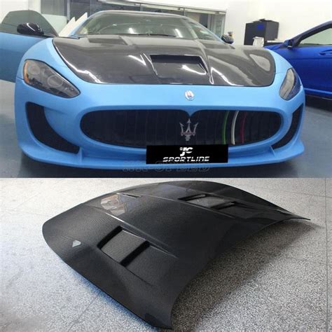 carbon fiber car front engine hood covers for Maserati GranTurismo GT 2 door 2008-2012 ...