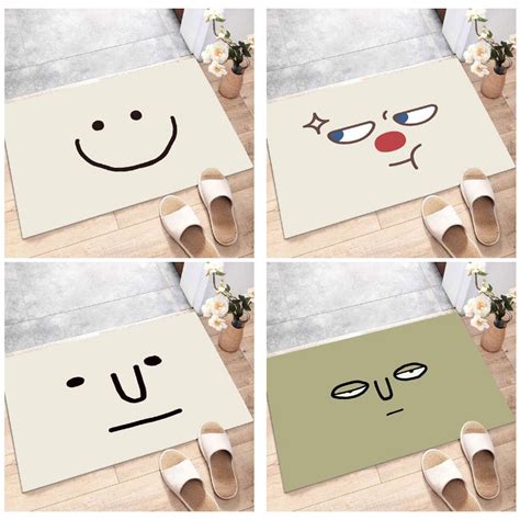 Crystal Velvet Toilet Mats Toilet Door Mat Cartoon Funny Door Mat ...