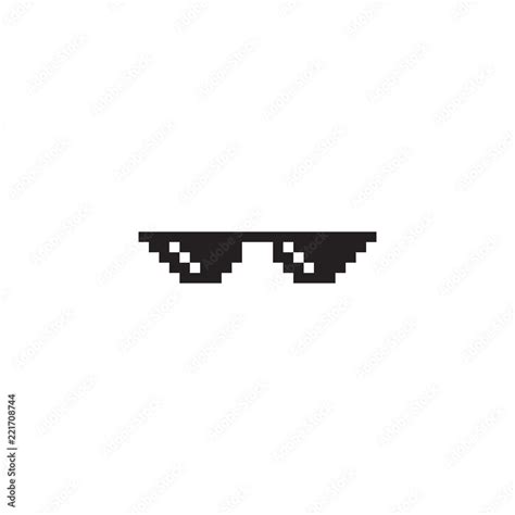 Thug life glasses meme, pixel glasses icon Stock Vector | Adobe Stock