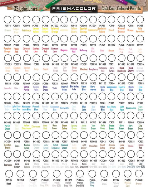 Prismacolor 132 Premier Colored Pencil Chart by TransientArt on DeviantArt