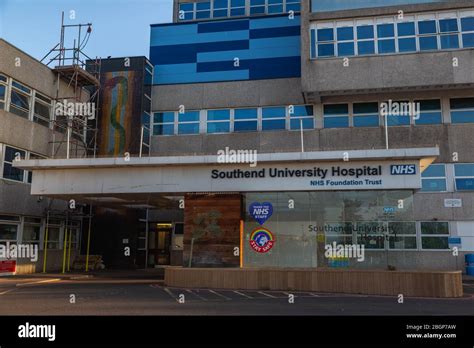 Southend University Hospital, NHS Trust, entrance, foundation. Southend-on-Sea, UK Stock Photo ...