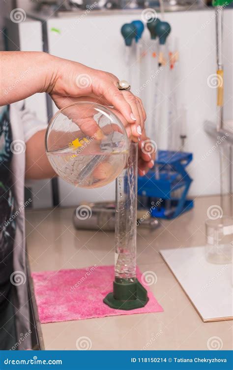 Chemical Analysis of Mineral Water. Biological Test of the Water. Stock Photo - Image of chemist ...