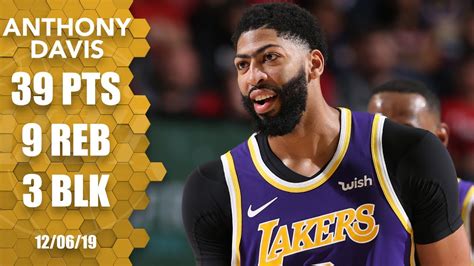 Anthony Davis explodes for 39 points in Lakers vs. Blazers | 2019-20 NBA Highlights - YouTube