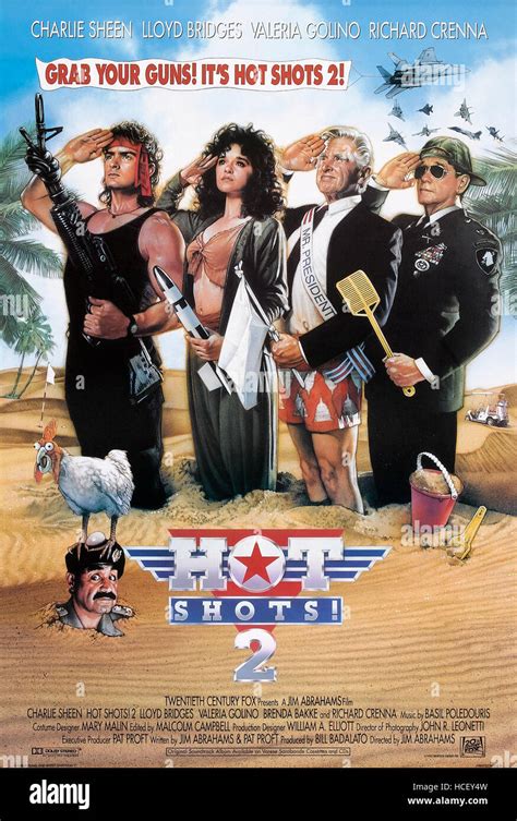 HOT SHOTS! PART DEUX, (aka HOT SHOTS! 2), US poster art, from left ...