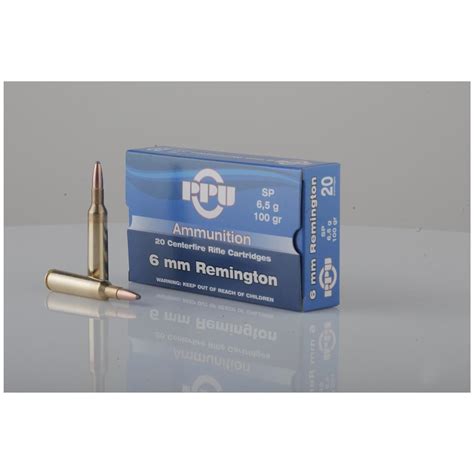 PPU, 6mm Remington, 100 Grain, SP, 20 Rounds - 668836, 6mm Remington Ammo at Sportsman's Guide