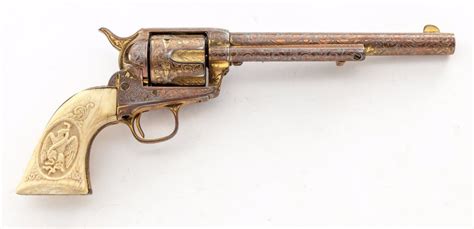 Antique Engraved Gold-Washed Colt SAA Revolver