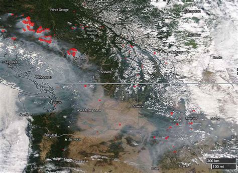 Wildfire smoke produces haze over much of British Columbia and the U.S. Northwest - Wildfire Today