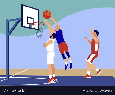 Basketball sports game in minimalist style Vector Image