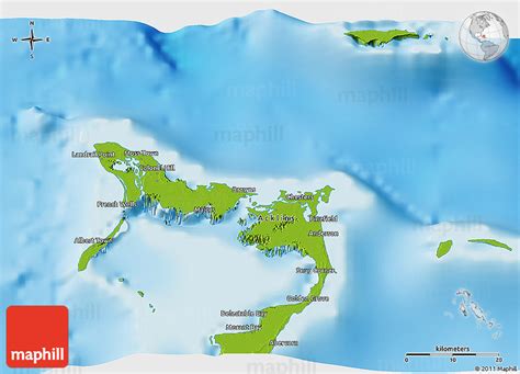 Physical 3D Map of Crooked Island