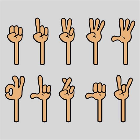 Four Finger Cartoon Hand Gesture Collection 1902354 Vector Art at Vecteezy