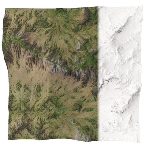 Mountains Terrain - 3 Textures - 3D Model for VRay, Corona