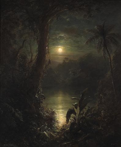 Frederic Edwin Church (American, 1826-1900) Twilight in the Tropics (A tropical moonlight) 30 x ...