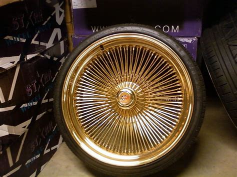 22" All GOLD triple stamped dayton wire wheels | Rims for sale, Wire ...