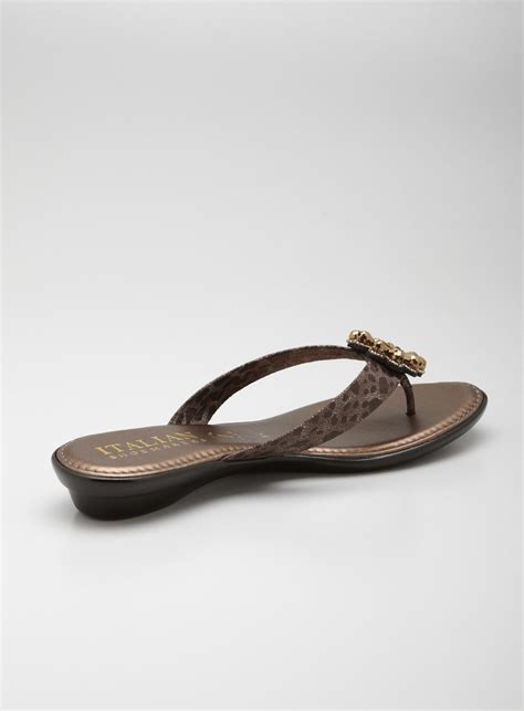 Italian Shoemakers Beaded Cheetah Printed Flat Sandal - 15403871 ...