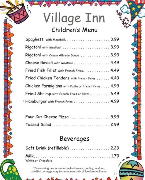 Menu of Verona Village Inn in Verona, PA 15147