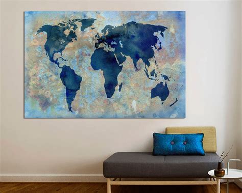 World Map Canvas Print World Map Canvas World Map Large | Etsy