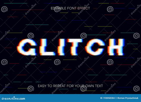 Glitch Text Effect. Editable Glitch Font Effect Stock Vector ...