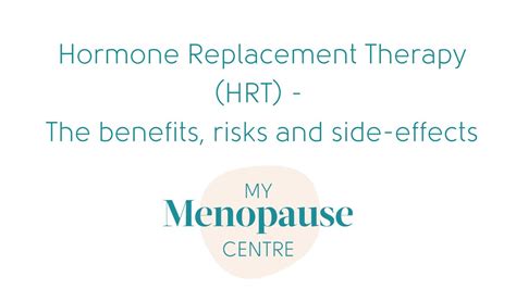 My Menopause Centre HRT Benefits, Risks and Side Effects - YouTube