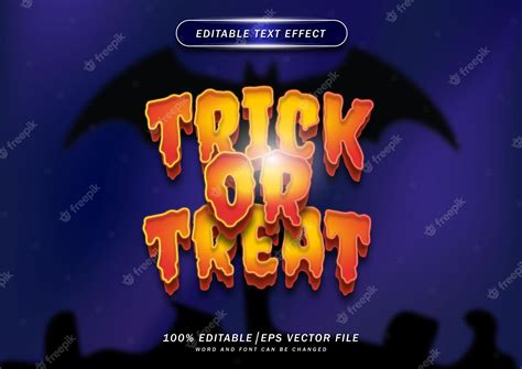 Premium Vector | Trick or treat text editable effect