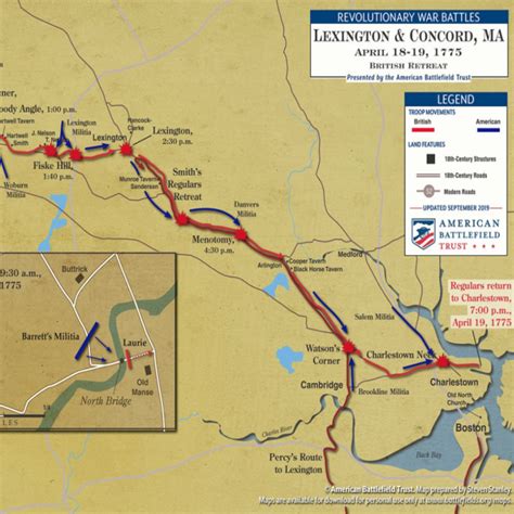 Lexington And Concord Map - United States Map