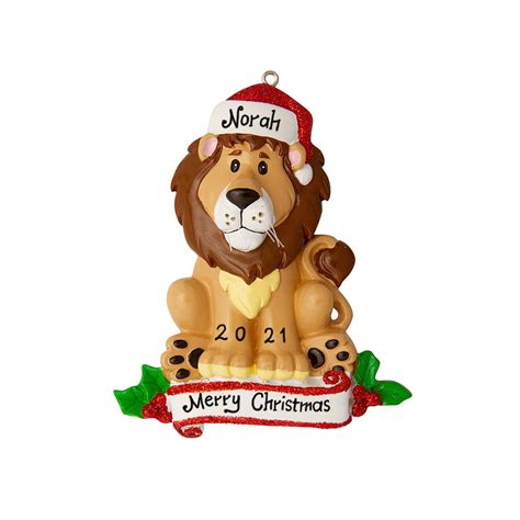 Personalized Lion Christmas Ornament 2021 Wildlife Animal | Etsy