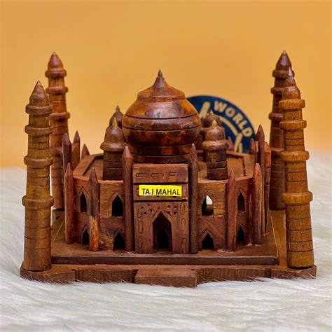 Handmade Carved Wooden Taj Mahal