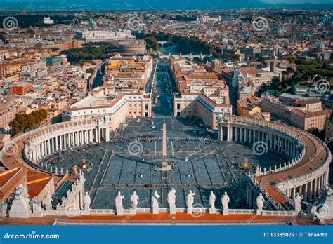 Aerial View of Piazza San Pietro in Vatican City Stock Image - Image of ...