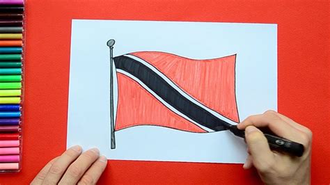 How to draw National Flag of Trinidad & Tobago - YouTube