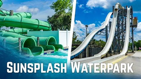 ALL BIG WATERSLIDES at Sunsplash Family Waterpark in Cape Coral, Florida! - YouTube