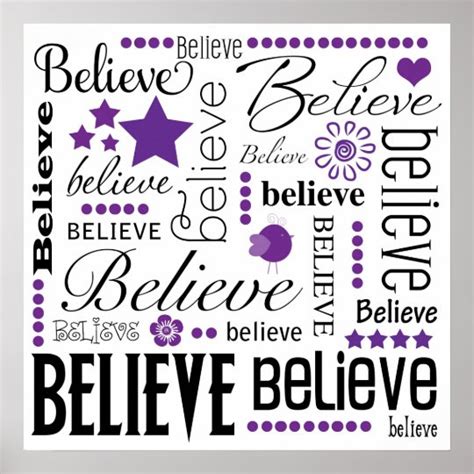 Believe Word Art Poster | Zazzle.com