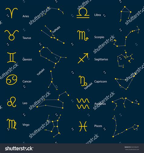 Zodiac Constellations Vector Symbols Astrology Stars: เวกเตอร์สต็อก (ปลอดค่าลิขสิทธิ์) 565336291 ...